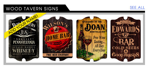 custom wood tavern signs